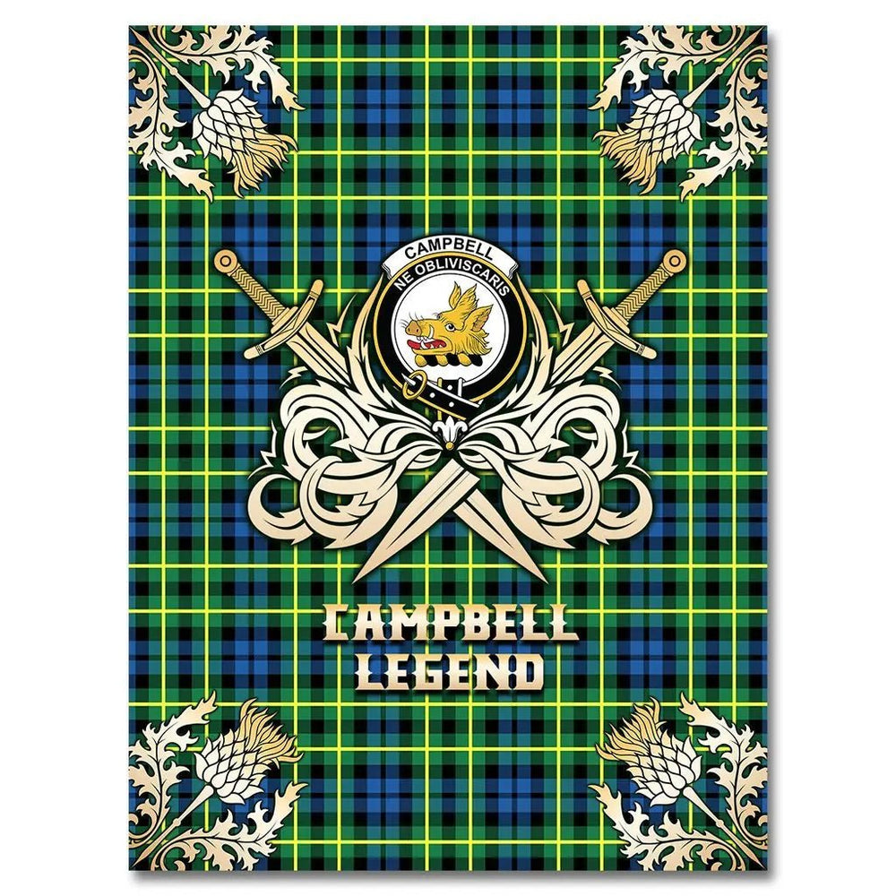 Clan Campbell of Breadalbane Ancient Tartan Gold Courage Symbol Blanket FZ88 Clan Campbell of Breadalbane Tartan Today   