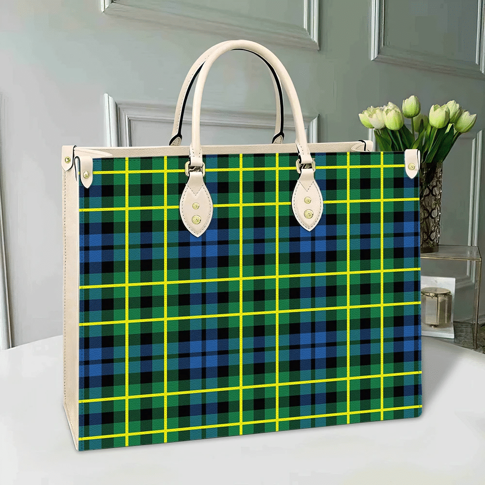 Clan Campbell Of Breadalbane Ancient Tartan Leather Bag EO24 Clan Campbell of Breadalbane Tartan Today   