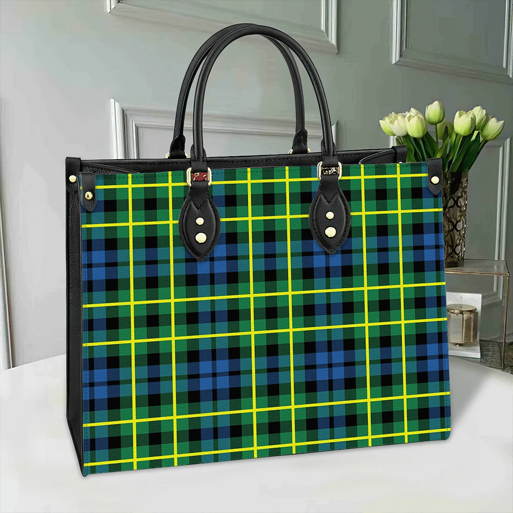 Clan Campbell Of Breadalbane Ancient Tartan Leather Bag EO24 Clan Campbell of Breadalbane Tartan Today   