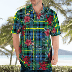 Clan Campbell of Breadalbane Ancient Tartan Scottish Lion Hawaiian Shirt PQ57 Campbell of Breadalbane Ancient Tartan Tartan Hawaii Shirt   