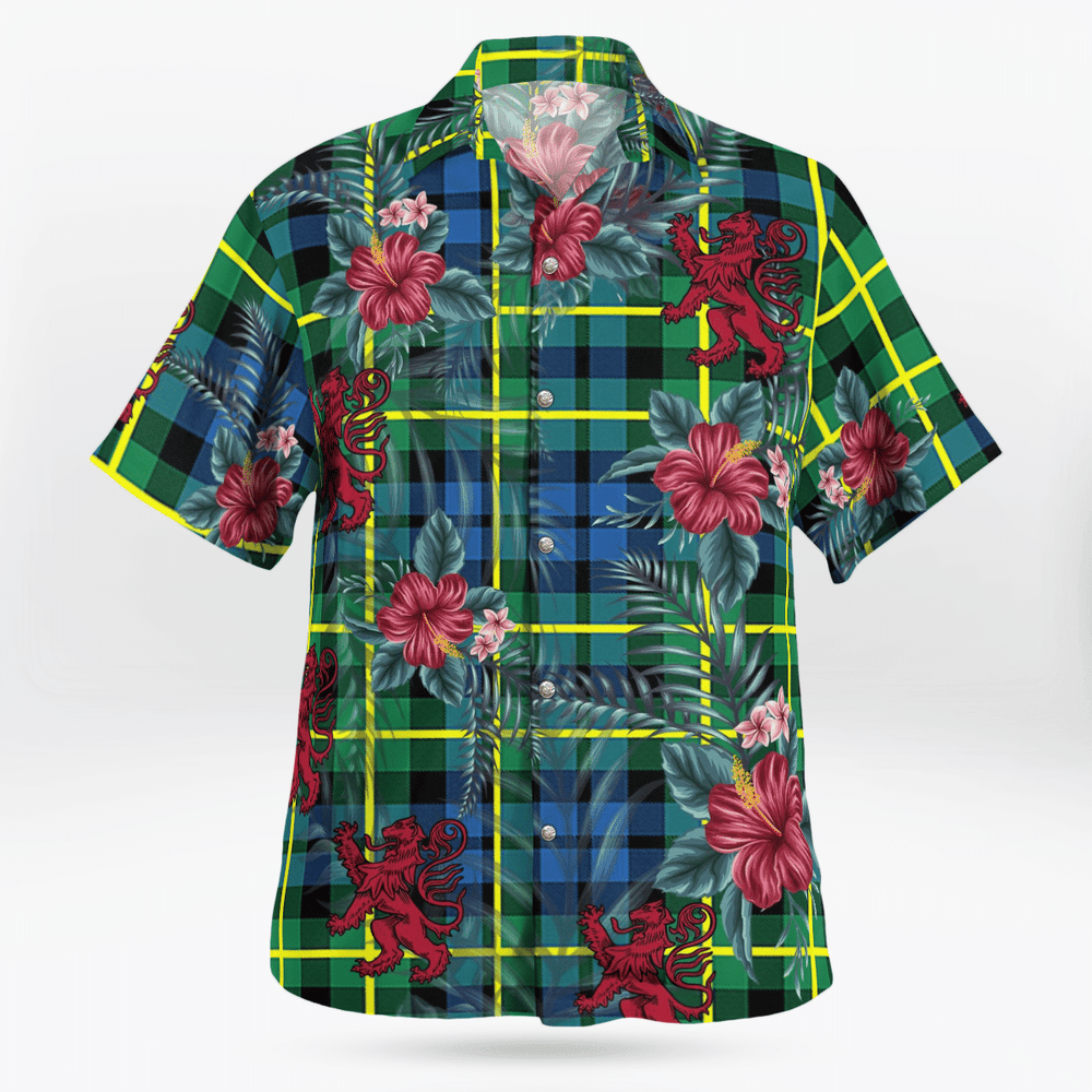 Clan Campbell of Breadalbane Ancient Tartan Scottish Lion Hawaiian Shirt PQ57 Campbell of Breadalbane Ancient Tartan Tartan Hawaii Shirt   