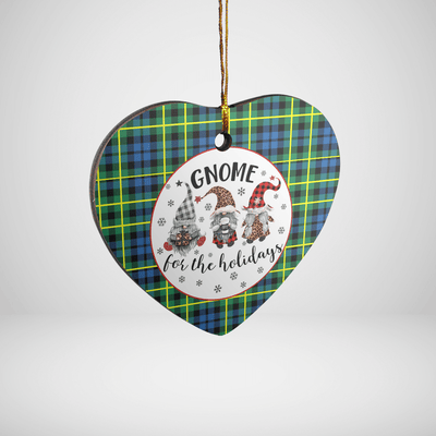 Clan Campbell of Breadalbane Ancient Tartan Tartan Crest Gnome Heart Ceramic Ornament
