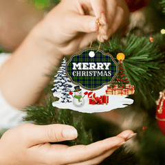Clan Campbell of Breadalbane Modern "Merry Christmas" Tartan Acrylic Ornament JD69 Campbell of Breadalbane Modern Tartan Tartan Christmas   