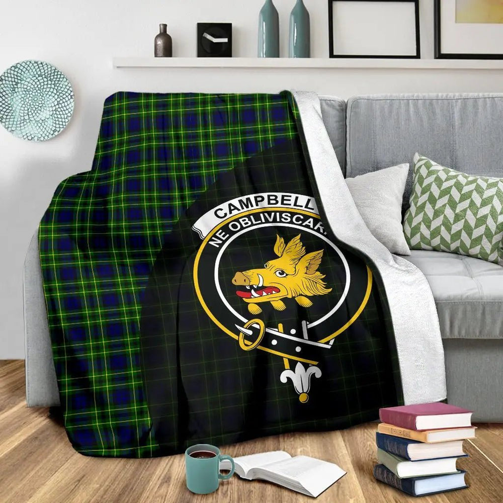 Clan Campbell of Breadalbane Modern Tartan Crest Blanket Wave Style AN93 Clan Campbell of Breadalbane Tartan Today   