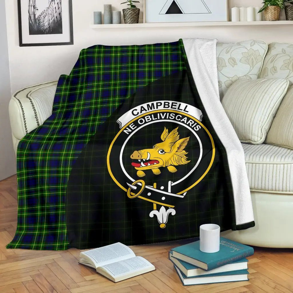 Clan Campbell of Breadalbane Modern Tartan Crest Blanket Wave Style AN93 Clan Campbell of Breadalbane Tartan Today   