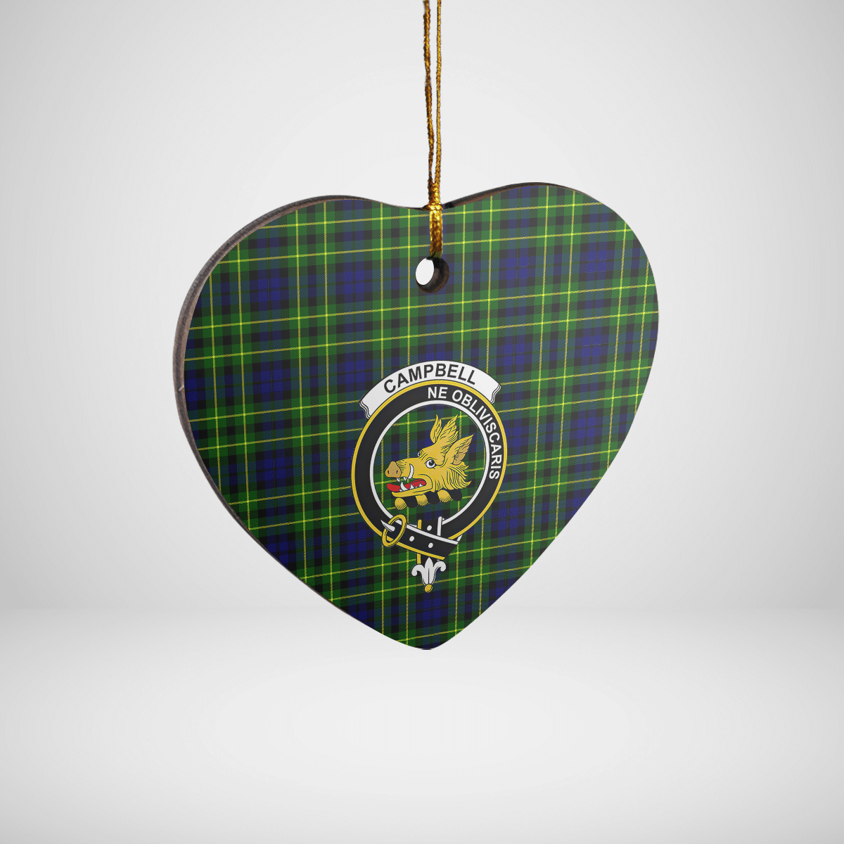 Clan Campbell of Breadalbane Modern Tartan Crest Heart Ceramic Ornament AM52 Campbell of Breadalbane Modern Tartan Tartan Christmas   