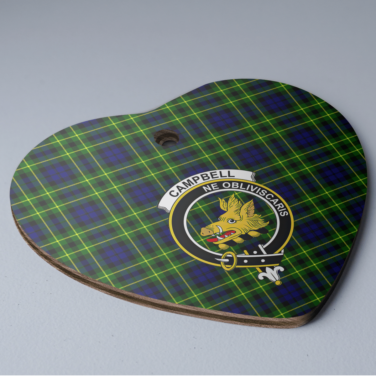 Clan Campbell of Breadalbane Modern Tartan Crest Heart Ceramic Ornament AM52 Campbell of Breadalbane Modern Tartan Tartan Christmas   