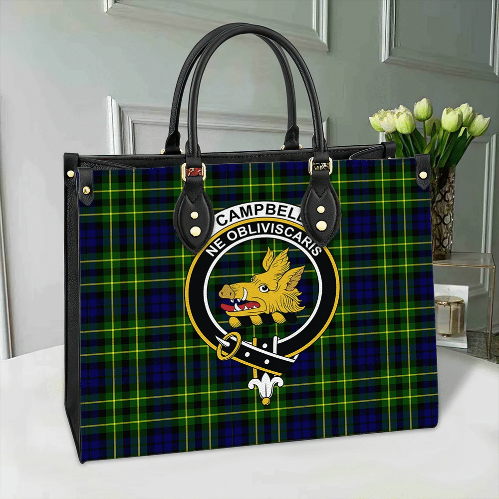 Clan Campbell Of Breadalbane Modern Tartan Crest Leather Bag XM75 Clan Campbell of Breadalbane Tartan Today   