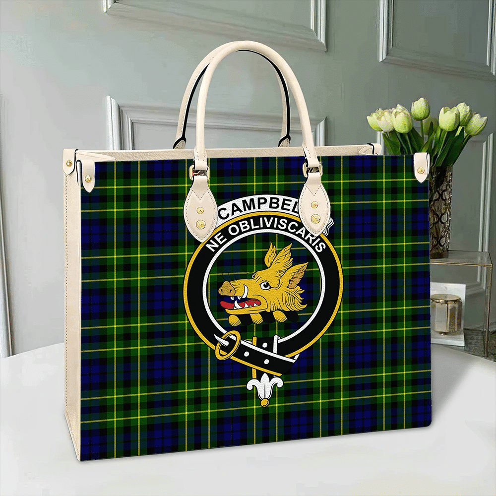 Clan Campbell Of Breadalbane Modern Tartan Crest Leather Bag XM75 Clan Campbell of Breadalbane Tartan Today   