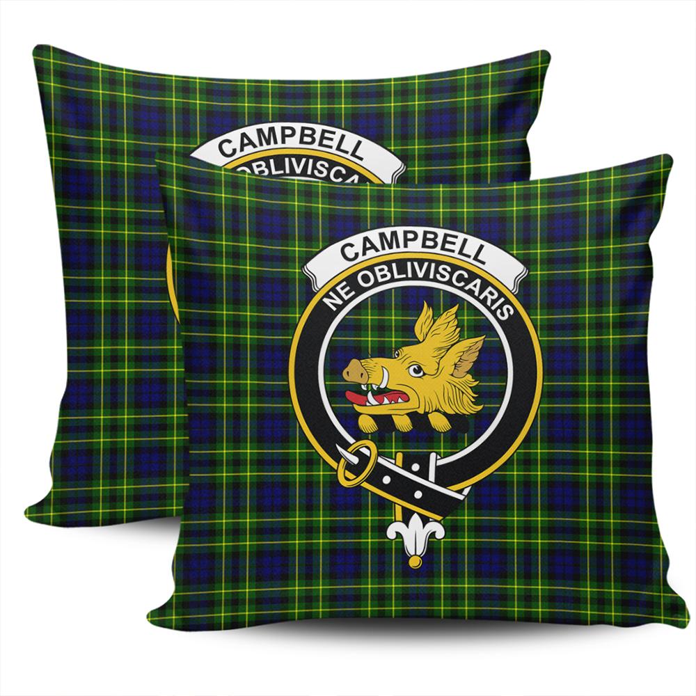 Clan Campbell of Breadalbane Modern Tartan Crest Pillow Cover UA43 Clan Campbell of Breadalbane Tartan Today   