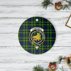 Clan Campbell of Breadalbane Modern Tartan Crest Round Ceramic Ornament NJ11 Campbell of Breadalbane Modern Tartan Tartan Christmas   