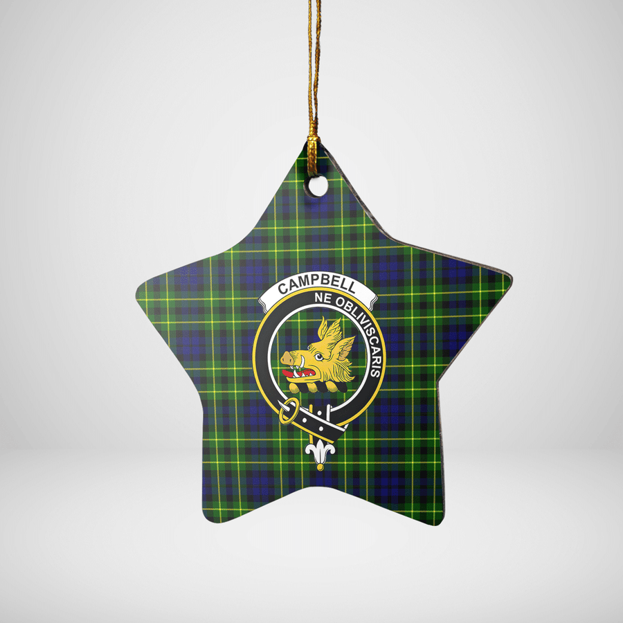 Clan Campbell of Breadalbane Modern Tartan Crest Star Ceramic Ornament MG18 Campbell of Breadalbane Modern Tartan Tartan Christmas   