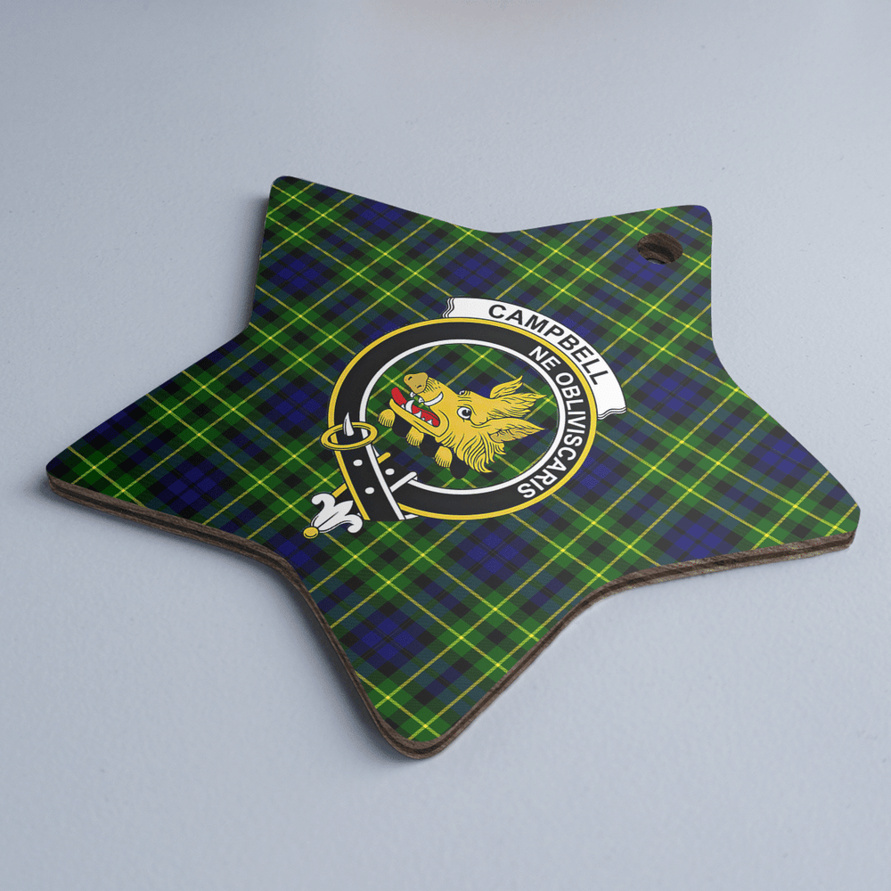 Clan Campbell of Breadalbane Modern Tartan Crest Star Ceramic Ornament MG18 Campbell of Breadalbane Modern Tartan Tartan Christmas   