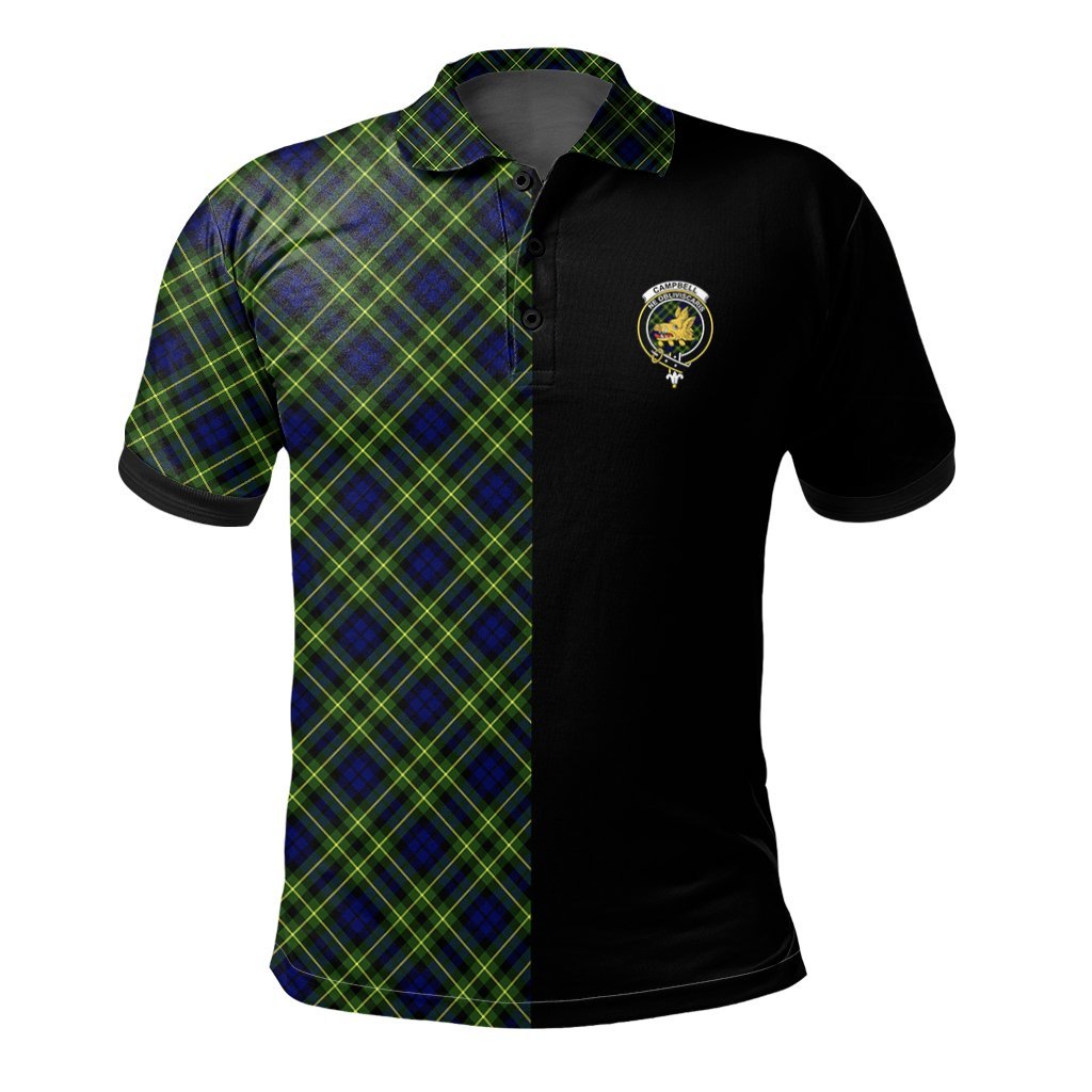 Clan Campbell of Breadalbane Modern Tartan Polo Shirt Half of Me - Cross Style ZN20 Campbell of Breadalbane Modern Tartan Tartan Polo   