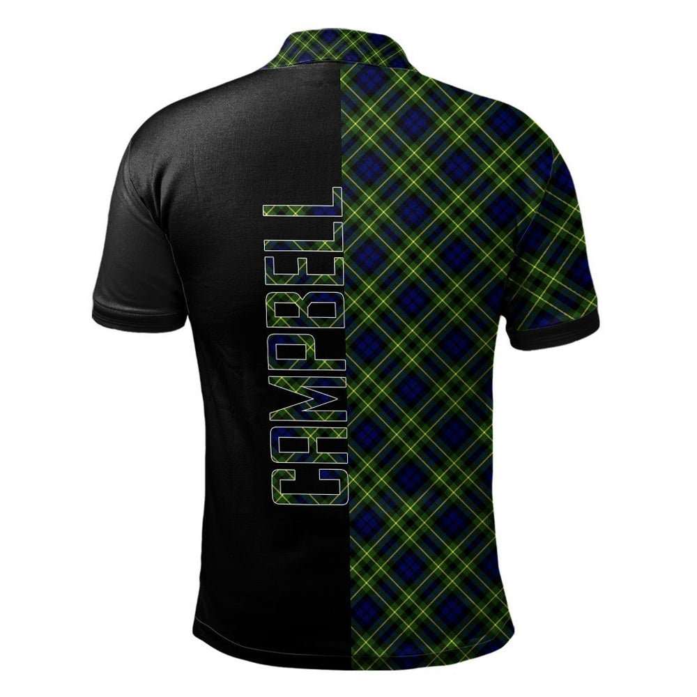Clan Campbell of Breadalbane Modern Tartan Polo Shirt Half of Me - Cross Style ZN20 Campbell of Breadalbane Modern Tartan Tartan Polo   