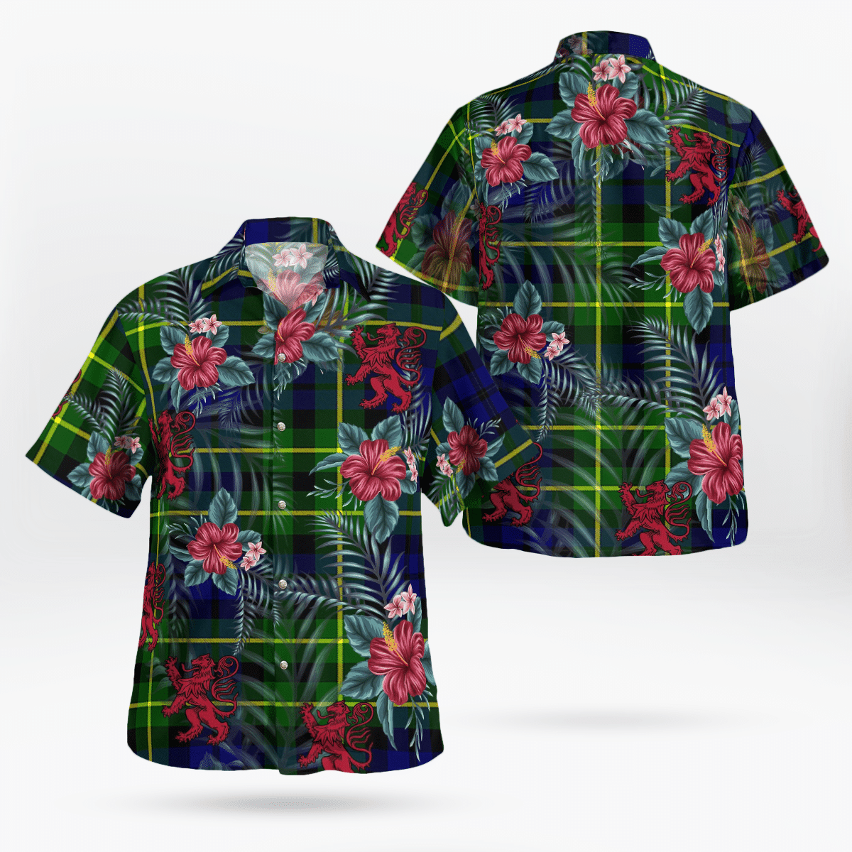 Clan Campbell of Breadalbane Modern Tartan Scottish Lion Hawaiian Shirt ZS17 Campbell of Breadalbane Modern Tartan Tartan Hawaii Shirt   