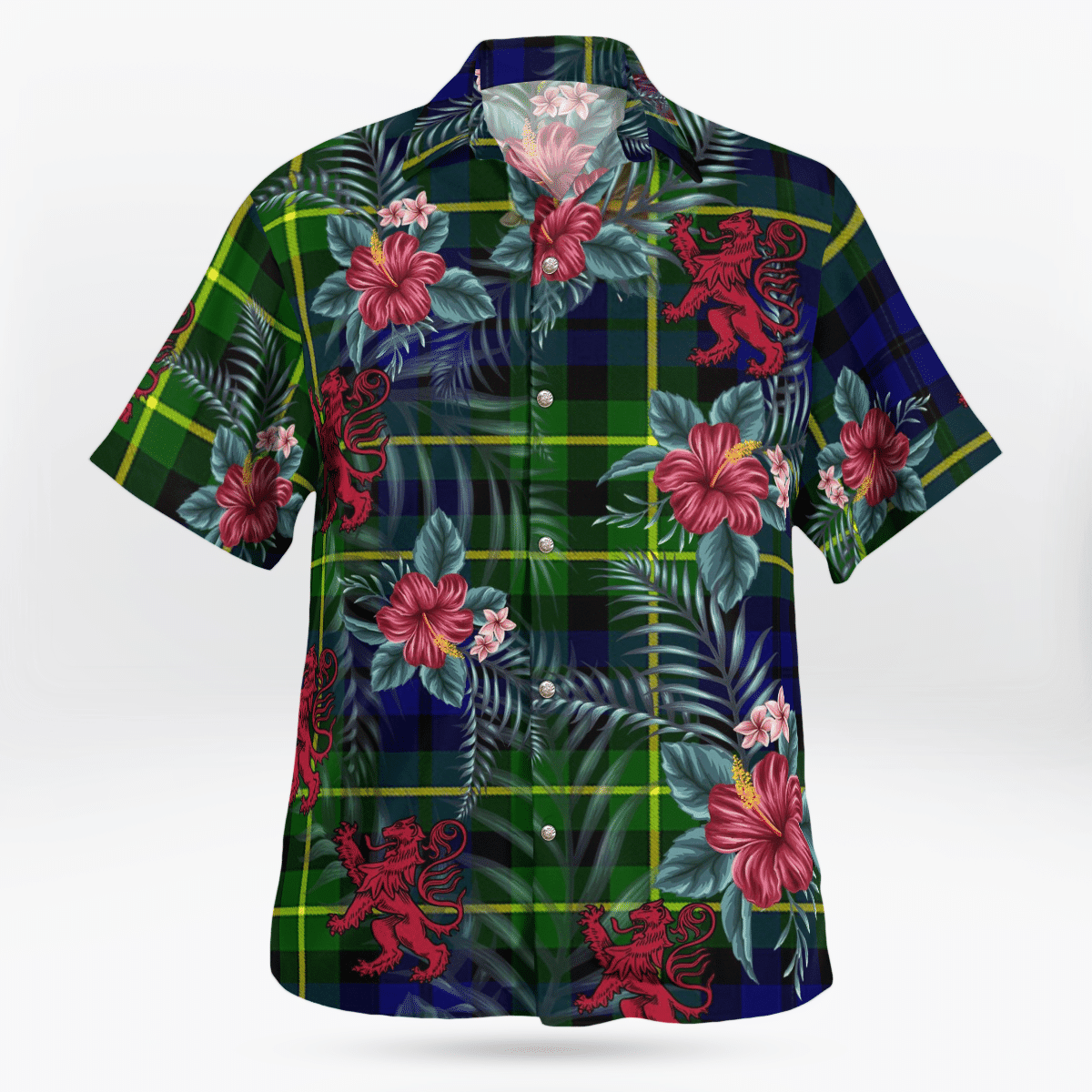 Clan Campbell of Breadalbane Modern Tartan Scottish Lion Hawaiian Shirt ZS17 Campbell of Breadalbane Modern Tartan Tartan Hawaii Shirt   