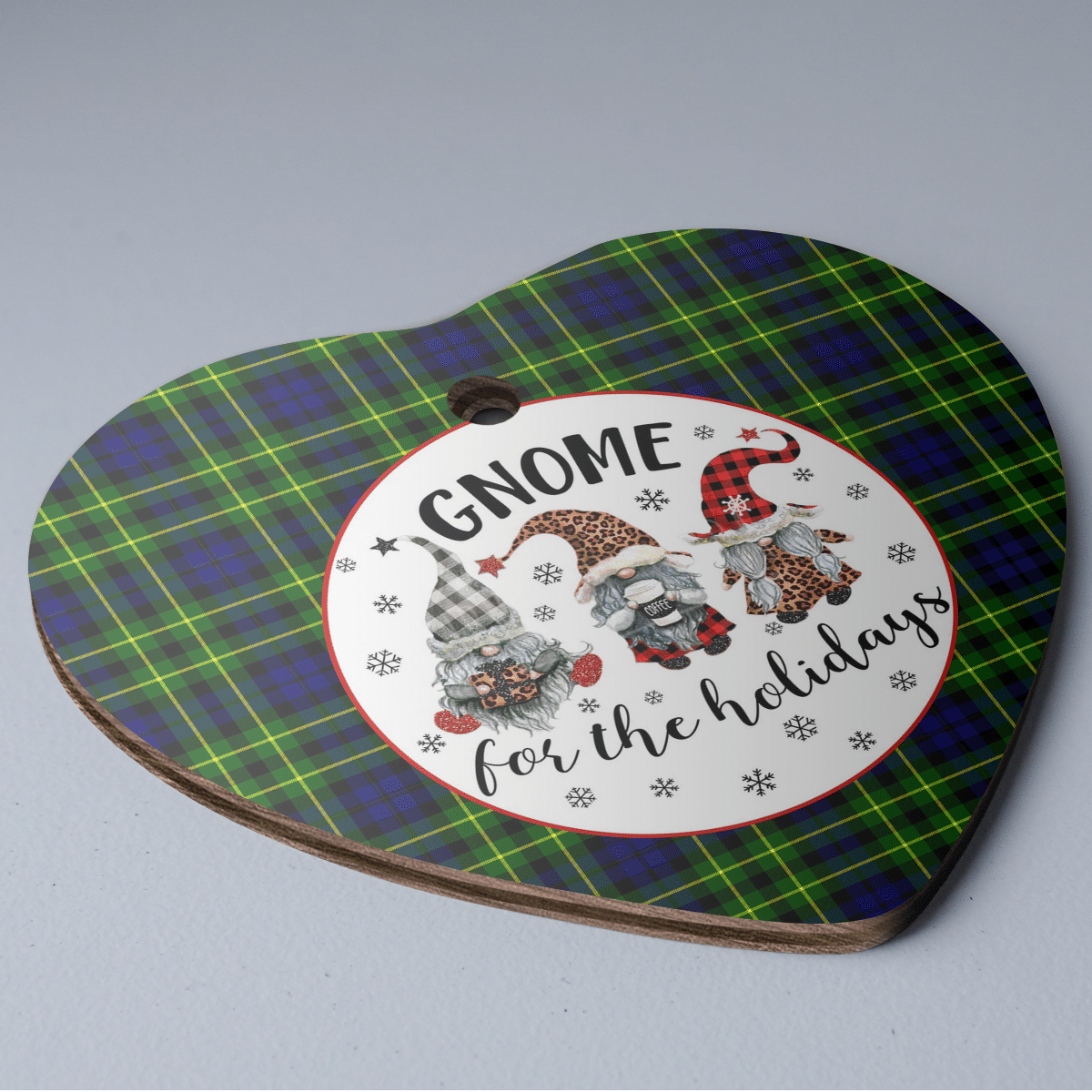 Clan Campbell of Breadalbane Modern Tartan Tartan Crest Gnome Heart Ceramic Ornament KE48 Campbell of Breadalbane Modern Tartan Tartan Christmas   