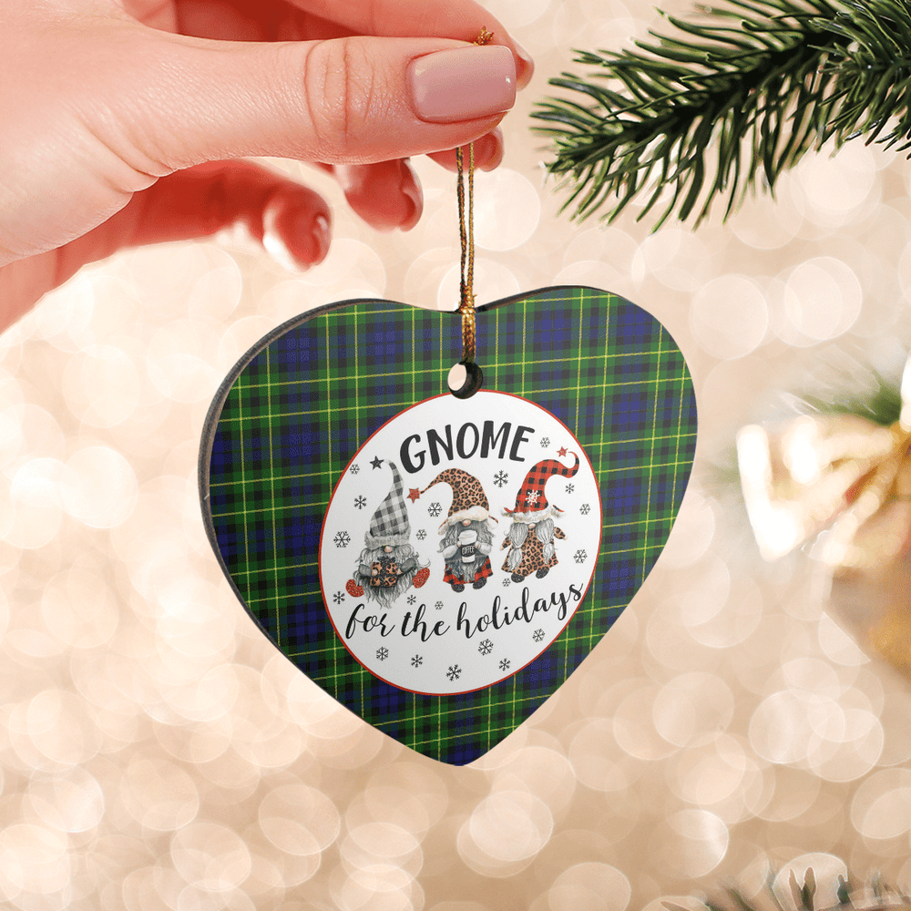 Clan Campbell of Breadalbane Modern Tartan Tartan Crest Gnome Heart Ceramic Ornament KE48 Campbell of Breadalbane Modern Tartan Tartan Christmas   