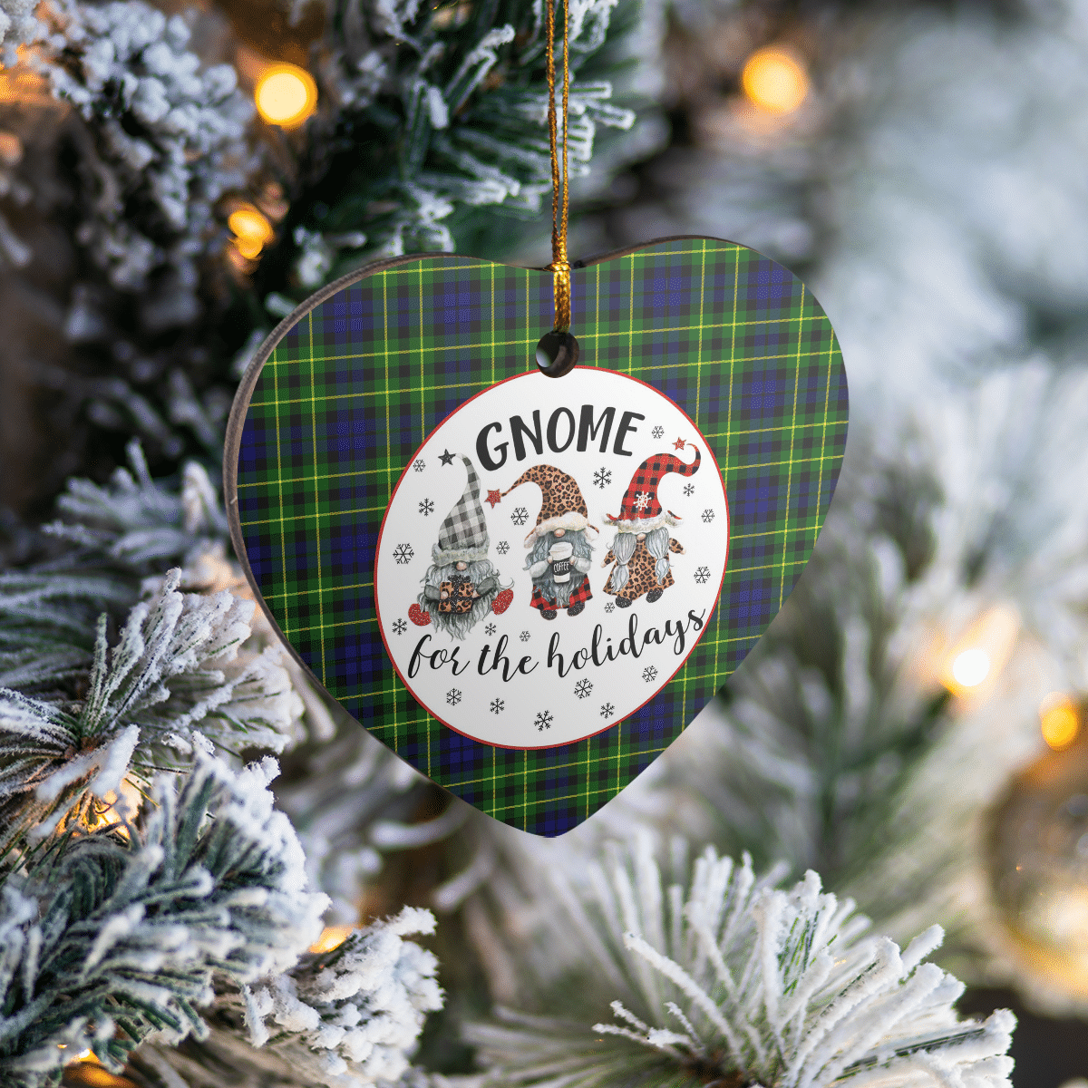 Clan Campbell of Breadalbane Modern Tartan Tartan Crest Gnome Heart Ceramic Ornament KE48 Campbell of Breadalbane Modern Tartan Tartan Christmas   