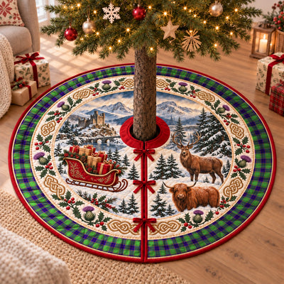 Clan Colville Tartan Highland Christmas Tree Skirt