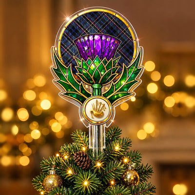 Clan Conway Tartan Thistle Christmas Tree Topper