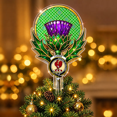Clan Currie Tartan Thistle Christmas Tree Topper