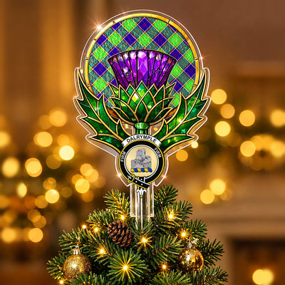 Clan Dalrymple Tartan Thistle Christmas Tree Topper