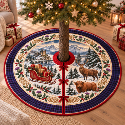 Clan Garden Tartan Highland Christmas Tree Skirt