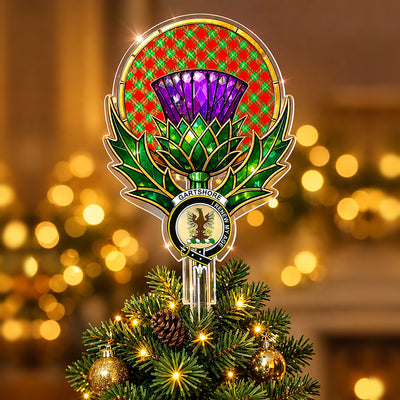 Clan Gartshore Tartan Thistle Christmas Tree Topper