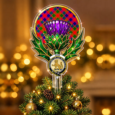 Clan Gow Modern Tartan Thistle Christmas Tree Topper