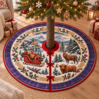 Clan Gretna Green Tartan Highland Christmas Tree Skirt