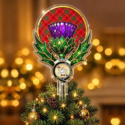 Clan Heron Tartan Thistle Christmas Tree Topper