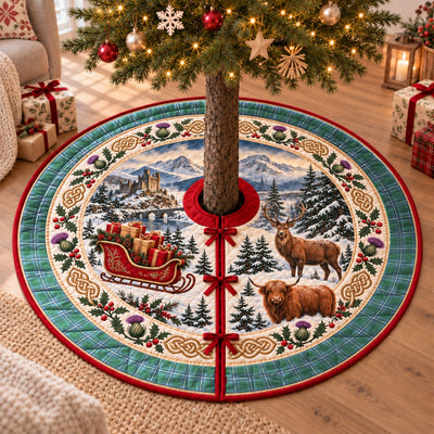Clan Irvine Tartan Highland Christmas Tree Skirt
