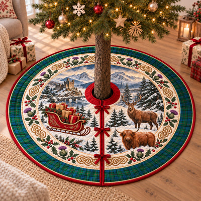 Clan Lauder Tartan Highland Christmas Tree Skirt