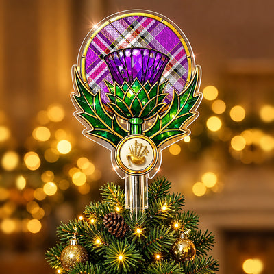 Clan Lockwood Tartan Thistle Christmas Tree Topper