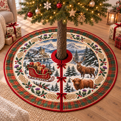 Clan MacAulay Ancient Tartan Highland Christmas Tree Skirt