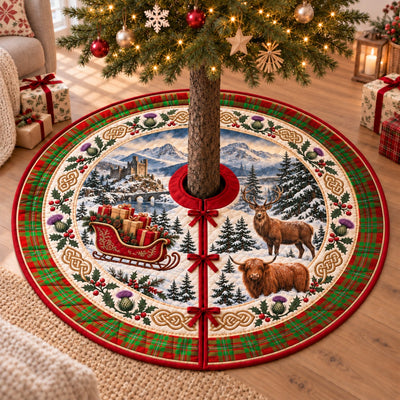Clan MacGregor Modern Tartan Highland Christmas Tree Skirt