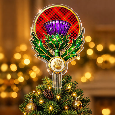 Clan MacIan Tartan Thistle Christmas Tree Topper
