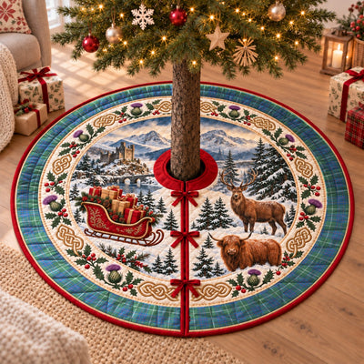 Clan MacIntyre Hunting Ancient Tartan Highland Christmas Tree Skirt