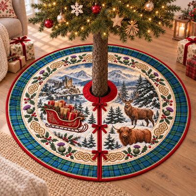 Clan MacLeod of Harris Ancient Tartan Highland Christmas Tree Skirt