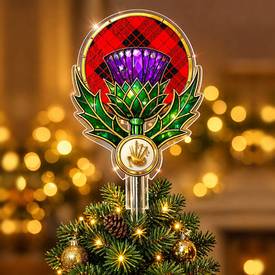 Clan MacLeod of Raasay Tartan Thistle Christmas Tree Topper