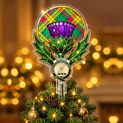 Clan MacMillan Old Ancient Tartan Thistle Christmas Tree Topper
