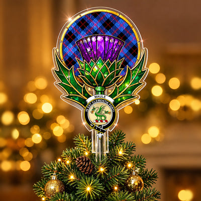 Clan Maule Tartan Thistle Christmas Tree Topper