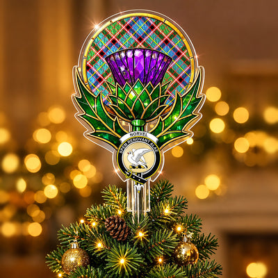 Clan Norvel (Stirling) Tartan Thistle Christmas Tree Topper