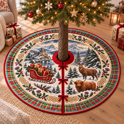 Clan Ogilvie Tartan Highland Christmas Tree Skirt