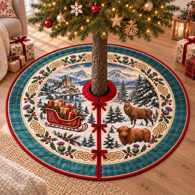 Clan Oliphant Ancient Tartan Highland Christmas Tree Skirt