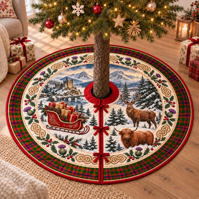 Clan Skene Modern Tartan Highland Christmas Tree Skirt