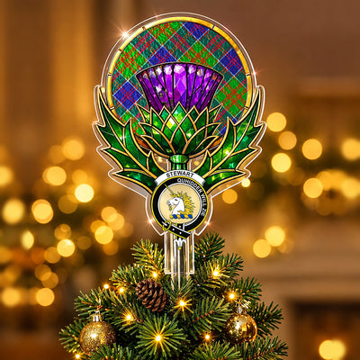 Clan Stewart of Appin Hunting Modern Tartan Thistle Christmas Tree Topper