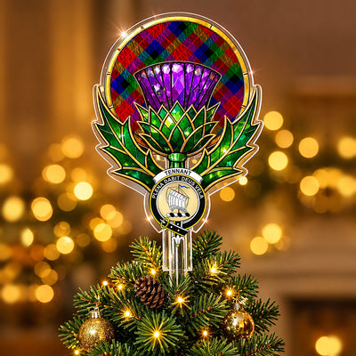 Clan Tennant Tartan Thistle Christmas Tree Topper